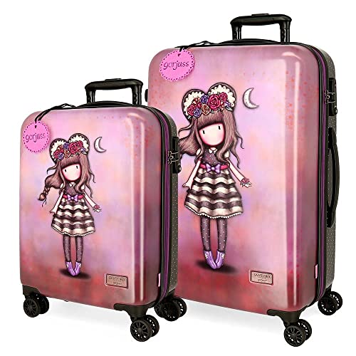 Gorjuss Frida Set di valigie rosa 45 x 67 x 26 cm rigido ABS chiusura TSA 78,39 L 6,72 kg 4 ruote doppie bagagli mano, Rosa, Taglia unica, Set di valigie