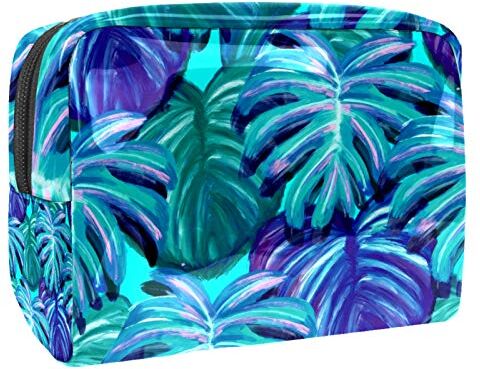 FunHOMEs Piccola borsa da viaggio per cosmetici da viaggio per donne e ragazze, impermeabile, portatile, organizer per riporre tutti i giorni, foglie di palma tropicale