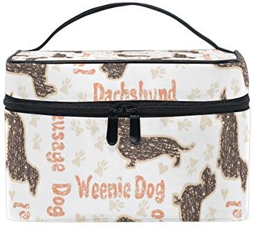 COOSUN Dachshunds Dogs in tela, viaggio trousse da borsa maniglia superiore singolo strato multifunzione organizer per cosmetici di trucco per donne