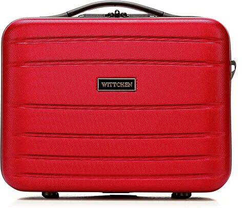 WITTCHEN Necessaire da viaggio Valigia da viaggio Bagaglio a mano Valigia cabina Valigia in ABS Serratura a combinazione Globe Linea Beauty case Rosso