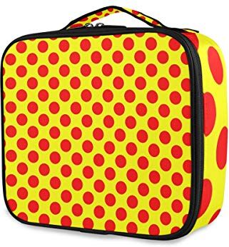 FANTAZIO Trousse per trucchi, a pois, colore: Rosso brillante