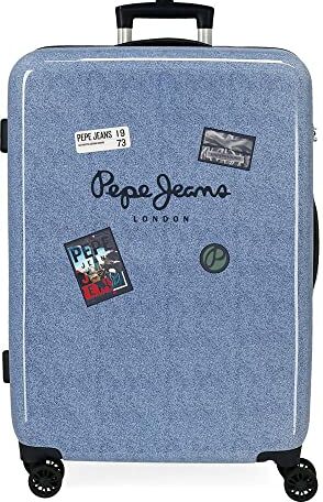 Pepe Jeans Digitale Valigia media blu 48 x 68 x 26 cm rigida ABS chiusura a combinazione laterale 70 L 3 kg 4 ruote doppie