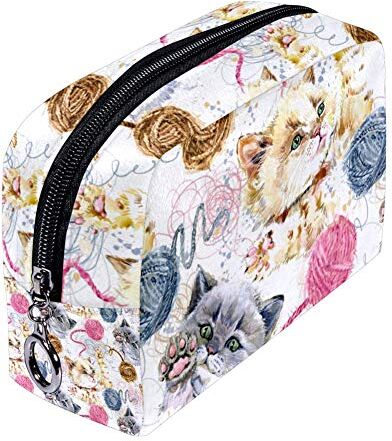 Shiiny Kitten Trousse da viaggio in lana, per cosmetici, da donna, piccola borsa per il trucco, impermeabile, multifunzione, portatile