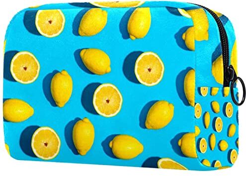 SORANO Borsa cosmetica Borsa da viaggio Borsa da viaggio Giallo Frutta Limone Blu