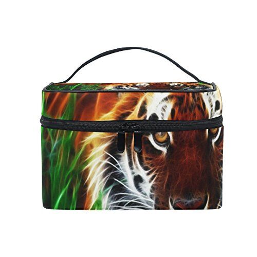 COOSUN Tiger 3D digitale immagine tela, borsa da viaggio trousse da borsa maniglia superiore singolo strato multifunzione organizer per cosmetici di trucco per donne