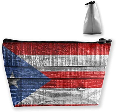 Hipiyoled Puerto Rico Bandiera su vecchio legno Moda Viaggio Cosmetici Borse Multifunzione Toiletry Organizer Bag Grande Capacità Trucco