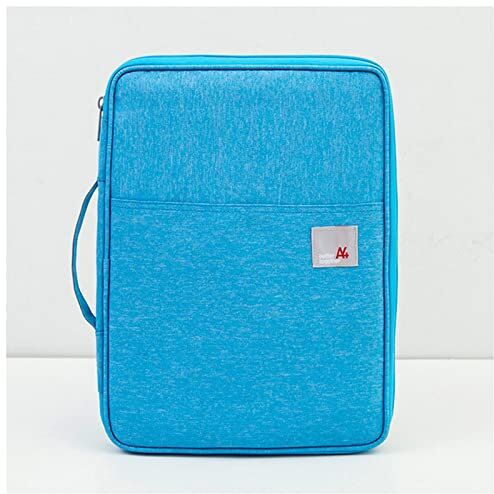 KANWANN Cartelle di file Cartella di file A4 impermeabile Oxford Borsa for documenti Borsa for valigetta di lavoro for notebook Penne Pad Computer Cartelle regalo for studenti (Size : Sky Blue)