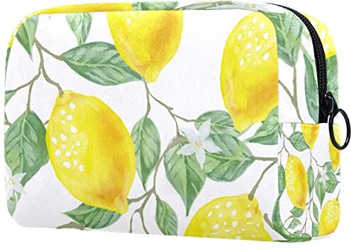 SORANO Borsa cosmetica Borsa da viaggio Borsa da viaggio Foglia Verde Giallo Limone Frutta