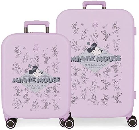 Disney Set valigie  Minnie Happiness viola 55/70 cm ABS rigido Chiusura TSA integrata 116L 7,54 kg 4 doppie ruote Bagaglio a mano