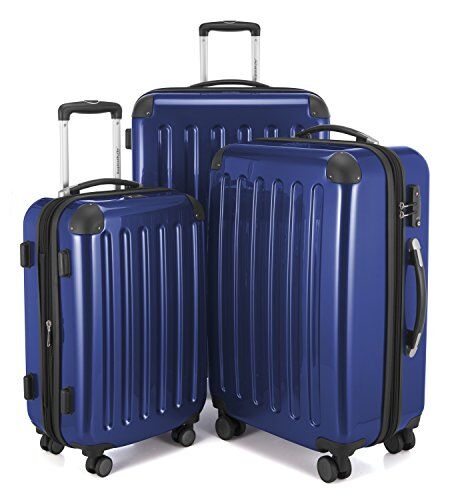Hauptstadtkoffer Alex Set di 3 valigie, TSA, Nero brillante, (S, M & L), 235 litri, Colore Blu scuro