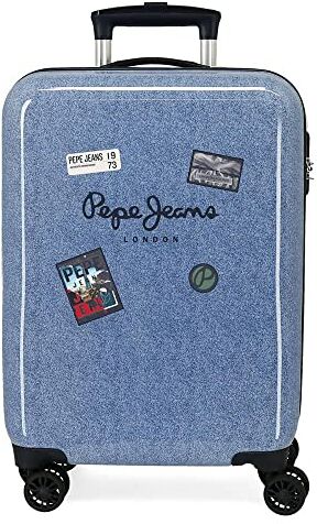 Pepe Jeans Trolley digitale da cabina blu 38 x 55 x 20 cm rigido ABS chiusura a combinazione laterale 34 l 2 kg 4 ruote doppie equipaggiamento a mano