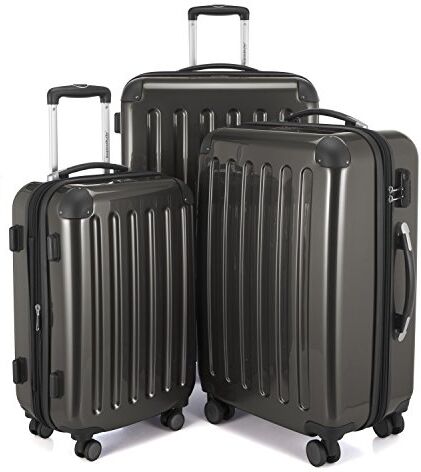 Hauptstadtkoffer ALEX Set di 3 valigie, valigie rigide, trolley, bagaglio da viaggio opaco, set da viaggio, 4 ruote doppie (S, M e L), Graphite