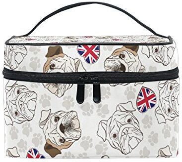 COOSUN Bulldog inglese in tela, viaggio trousse da borsa maniglia superiore singolo strato multifunzione organizer per cosmetici di trucco per donne