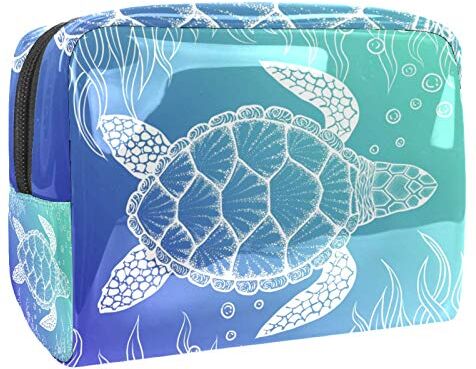 FunHOMEs Piccola borsa da viaggio per cosmetici da viaggio per donne e ragazze, impermeabile, portatile, organizer per riporre tutti i giorni, tartaruga marina oceanica