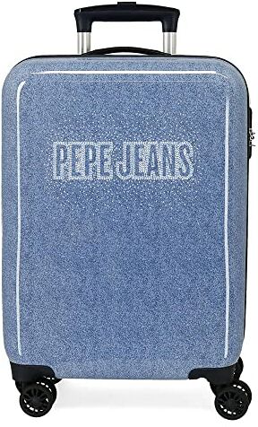 Pepe Jeans Trolley digitale da cabina blu 38 x 55 x 20 cm rigido ABS chiusura a combinazione laterale 34 l 2 kg 4 ruote doppie equipaggiamento a mano