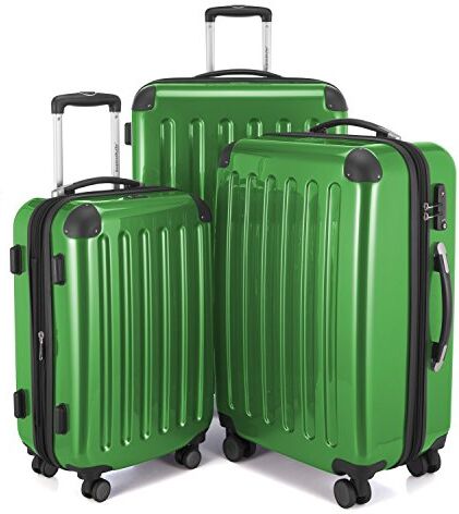 Hauptstadtkoffer Alex Set di 3 valigie, TSA, Nero brillante, (S, M & L), 235 litri, Colore Verde