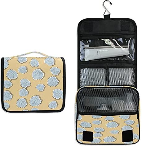 BEUSS Lupo Giallo Appeso Pieghevole da Toilette Borsa da viaggio Trousse da Toilette Beauty Case per da Donna Ragazza