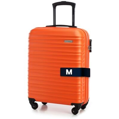 WITTCHEN Valigia da Cabina Trolley Bagaglio a Mano a rotelle piccola Trolley guscio duro ABS 4 ruote spinner Serratura a combinazione Maniglia telescopica Groove Line arancione Ryanair/ITA Airways WITTCHEN Valigia da Cabina Trolley Bagaglio a Mano a rotelle piccola Trolley guscio duro ABS 4 ruote spinner Serratura a combinazione Maniglia telescopica Groove Line arancione Ryanair/ITA Airways