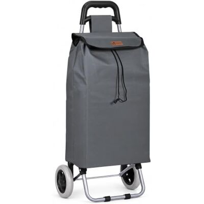 VOUNOT ® Carrello Spesa 2 Ruote Pieghevole, 2 in 1 Trolley Spesa con Borsa in Tessuto Oxford dotata di Tasca con Cerniera per Saliscale, 59L, Grigio Scuro VOUNOT ® Carrello Spesa 2 Ruote Pieghevole, 2 in 1 Trolley Spesa con Borsa in Tessuto Oxford dotata di Tasca con Cerniera per Saliscale, 59L, Grigio Scuro