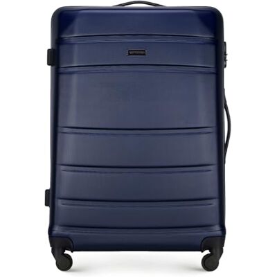 WITTCHEN Valigia grande trolley da viaggio check-in guscio rigido ABS con 4 ruote piroettanti chiusura a combinazione maniglia telescopica Globe Line Blu Navy Ryanair/ITA Airways WITTCHEN Valigia grande trolley da viaggio check-in guscio rigido ABS con 4 ruote piroettanti chiusura a combinazione maniglia telescopica Globe Line Blu Navy Ryanair/ITA Airways