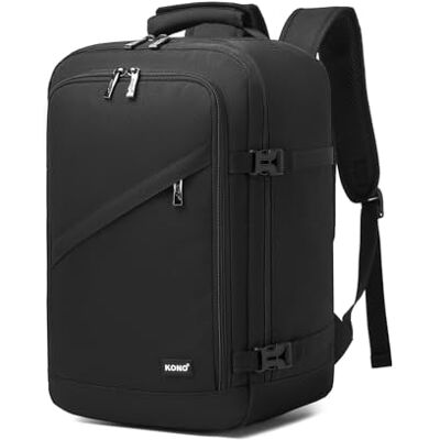 KONO Zaino Ryanair 40x20x25, Zaino da Viaggio e Bagaglio a Mano per Aereo, Zaino Porta PC con Apertura a 180° per Wizz Air e EasyJet (40 x 20 x 25 cm, Nero) KONO Zaino Ryanair 40x20x25, Zaino da Viaggio e Bagaglio a Mano per Aereo, Zaino Porta PC con Apertura a 180° per Wizz Air e EasyJet (40 x 20 x 25 cm, Nero)