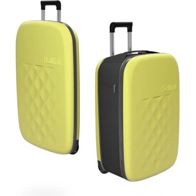 Rollink , valigetta da viaggio, trolley – L'originale con innovativa tecnologia pieghevole (brevetto pendolare), Yelow Iris, Cabin S 55x40x23cm, CASUAL Rollink , valigetta da viaggio, trolley – L'originale con innovativa tecnologia pieghevole (brevetto pendolare), Yelow Iris, Cabin S 55x40x23cm, CASUAL
