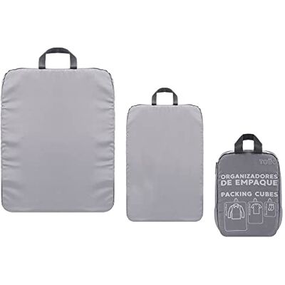 Totto Organizer Bagagli x3 Pouch Dimensioni standard, grigio, ESTÁNDAR, CASUAL Totto Organizer Bagagli x3 Pouch Dimensioni standard, grigio, ESTÁNDAR, CASUAL