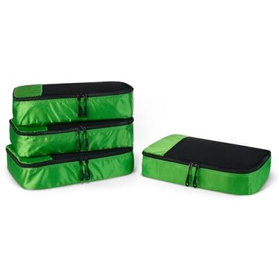 Amazon Essentials , Set di 4 Packing Cube, Accessori da Viaggio, Organizer per Bagagli con Doppia Cerniera, Parte Superiore in Rete, Poliestere, Medium, Verde (in Precedenza Basics) Amazon Essentials , Set di 4 Packing Cube, Accessori da Viaggio, Organizer per Bagagli con Doppia Cerniera, Parte Superiore in Rete, Poliestere, Medium, Verde (in Precedenza Basics)