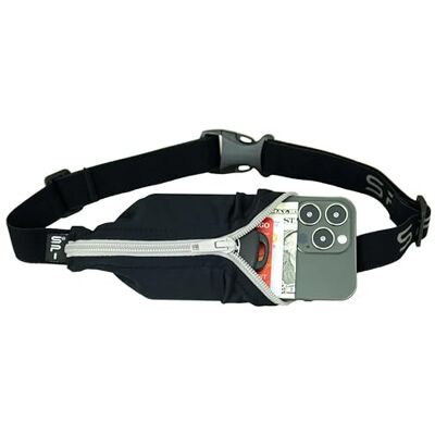 SPIbelt Cintura da corsa grande tasca marsupio per corridori, iPhone 6 7 8-Plus X atleti e avventurieri (nero con cerniera in titanio, 63,5 cm a 119,4 cm) SPIbelt Cintura da corsa grande tasca marsupio per corridori, iPhone 6 7 8-Plus X atleti e avventurieri (nero con cerniera in titanio, 63,5 cm a 119,4 cm)