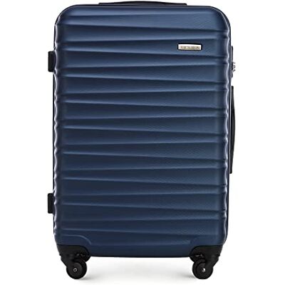 WITTCHEN Valigia Media Trolley Valigia Rigida in ABS Valigia Bagaglio Valigie con 4 Ruote Serratura a combinazione Maniglia telescopica Groove Line blu navy Ryanair/ITA Airways/easyJet WITTCHEN Valigia Media Trolley Valigia Rigida in ABS Valigia Bagaglio Valigie con 4 Ruote Serratura a combinazione Maniglia telescopica Groove Line blu navy Ryanair/ITA Airways/easyJet