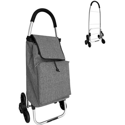 Relaxdays Carrello della Spesa saliscale, Tasca Termica, Borsa Rimovibile, 45 l, Fino a 35 kg Relaxdays Carrello della Spesa saliscale, Tasca Termica, Borsa Rimovibile, 45 l, Fino a 35 kg