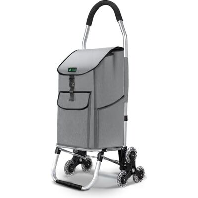 VOUNOT ® Carrello Spesa Pieghevole in Alluminio, Carrello Portaspesa 6 Ruote con Borsa Oxford Staccabile, 58 L, Grigio VOUNOT ® Carrello Spesa Pieghevole in Alluminio, Carrello Portaspesa 6 Ruote con Borsa Oxford Staccabile, 58 L, Grigio