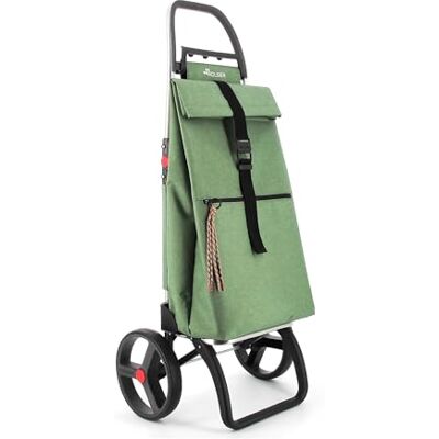 Rolser Carrello Portaspesa Big Tweed 2 Ruote Grandi Pieghevole Verde Rolser Carrello Portaspesa Big Tweed 2 Ruote Grandi Pieghevole Verde