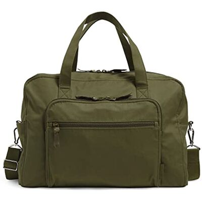 Vera Bradley Borsa da viaggio da donna, verde edera – cotone riciclato, taglia unica Vera Bradley Borsa da viaggio da donna, verde edera – cotone riciclato, taglia unica