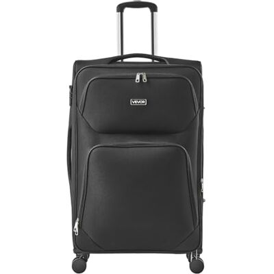 VEVOR Valigia da Viaggio a Mano Morbida Espandibile Ruote Girevoli 505 x 340 x 820 mm, Valigia in Tessuto Bagaglio a Mano con Tasca Cerniera Lucchetto TSA, Bagaglio Nero VEVOR Valigia da Viaggio a Mano Morbida Espandibile Ruote Girevoli 505 x 340 x 820 mm, Valigia in Tessuto Bagaglio a Mano con Tasca Cerniera Lucchetto TSA, Bagaglio Nero
