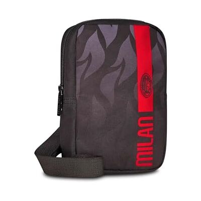 Seven Borsa a tracolla Milan, Nero, Tasca posteriore con zip, Tracolla regolabile, Per bambini e ragazzi, Calcio, Viaggi e tempo libero, Idea regalo tifoso Seven Borsa a tracolla Milan, Nero, Tasca posteriore con zip, Tracolla regolabile, Per bambini e ragazzi, Calcio, Viaggi e tempo libero, Idea regalo tifoso