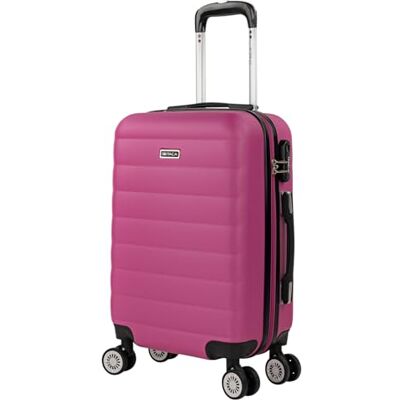 ITACA Bagaglio A Mano Rigido Leggero Bagaglio A Mano 55X40X20 con 4 Ruote Silenziose Trolley Cabina Viaggio Aereo Ergonomico Durevole. Compatibile Ryanair, Viola ITACA Bagaglio A Mano Rigido Leggero Bagaglio A Mano 55X40X20 con 4 Ruote Silenziose Trolley Cabina Viaggio Aereo Ergonomico Durevole. Compatibile Ryanair, Viola