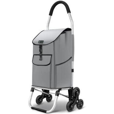 VOUNOT ® Carrello Spesa Pieghevole in Alluminio, Carrello Portaspesa 6 Ruote con Borsa Oxford Staccabile, 58 L, Grigio VOUNOT ® Carrello Spesa Pieghevole in Alluminio, Carrello Portaspesa 6 Ruote con Borsa Oxford Staccabile, 58 L, Grigio