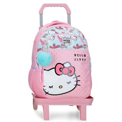 Hello Kitty Pepe Jeans Sanrio Bows Zaino Scolastico con Trolley 15.6" Inches Rosa 28x42x14 cm PVC Hello Kitty Pepe Jeans Sanrio Bows Zaino Scolastico con Trolley 15.6" Inches Rosa 28x42x14 cm PVC