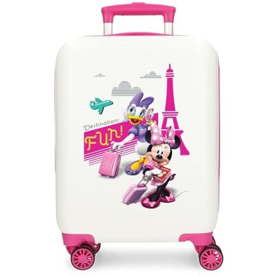 Disney Joumma Minnie Party Valigia da cabina bianca Valigia per bambini, rigida ABS, chiusura a combinazione laterale, 28,4 l, 2 kg, 4 ruote doppie bagaglio a mano, Parigi, Valigia 50 Disney Joumma Minnie Party Valigia da cabina bianca Valigia per bambini, rigida ABS, chiusura a combinazione laterale, 28,4 l, 2 kg, 4 ruote doppie bagaglio a mano, Parigi, Valigia 50