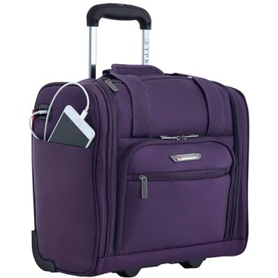 TPRC Travelers Club Bagaglio Sottosedile Smart con Porta di Ricarica USB, Viola, 38 cm TPRC Travelers Club Bagaglio Sottosedile Smart con Porta di Ricarica USB, Viola, 38 cm