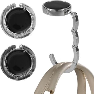 kwmobile Set 2x Gancio Borsa da Tavolo Appendi Borsa Pieghevole Antiscivolo Antigraffio Appendiborsa Scrivania Max 5,5 kg argento/ardesia scuro kwmobile Set 2x Gancio Borsa da Tavolo Appendi Borsa Pieghevole Antiscivolo Antigraffio Appendiborsa Scrivania Max 5,5 kg argento/ardesia scuro