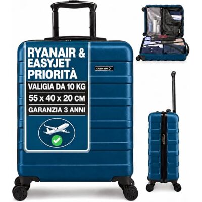 Cabin Max Trolley Bagaglio a Mano 55x40x20, Valigie, Valigia Bagaglio a Mano, Valigia 55x40x20, Leggera, Rigida, con 8 ruote, Serratura a Combinazione, 55 x 40 x 20 cm Cabin Max Trolley Bagaglio a Mano 55x40x20, Valigie, Valigia Bagaglio a Mano, Valigia 55x40x20, Leggera, Rigida, con 8 ruote, Serratura a Combinazione, 55 x 40 x 20 cm