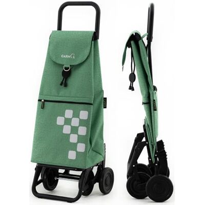 Garmol Carrello della spesa termico pieghevole 55 l con tasca termica 11 l Carrello della spesa 4 ruote grande capacità pieghevole con 2 fisse e 2 giradischi Carrello colore verde Garmol Carrello della spesa termico pieghevole 55 l con tasca termica 11 l Carrello della spesa 4 ruote grande capacità pieghevole con 2 fisse e 2 giradischi Carrello colore verde