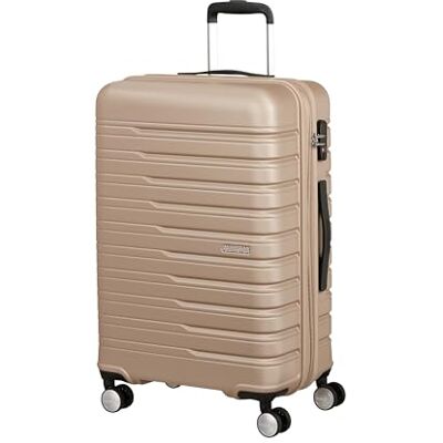 American Tourister Flashline Valigetta rigida media (67 cm), espandibile, con 4 ruote, lucchetto TSA, 69/75 l, colore: oro avorio American Tourister Flashline Valigetta rigida media (67 cm), espandibile, con 4 ruote, lucchetto TSA, 69/75 l, colore: oro avorio