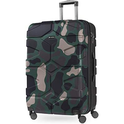 Hauptstadtkoffer X-Kölln Valigia da viaggio espandibile rigida e legera, grande 76 cm, Trolley ABS, TSA, 107-120 litri, Camuffamento Hauptstadtkoffer X-Kölln Valigia da viaggio espandibile rigida e legera, grande 76 cm, Trolley ABS, TSA, 107-120 litri, Camuffamento