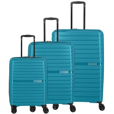 travelite Trent L+M+S Set di 3 valigie rigide in polipropilene, nero, Trolley Set L/M/S, Set trolley rigido con 4 ruote travelite Trent L+M+S Set di 3 valigie rigide in polipropilene, nero, Trolley Set L/M/S, Set trolley rigido con 4 ruote