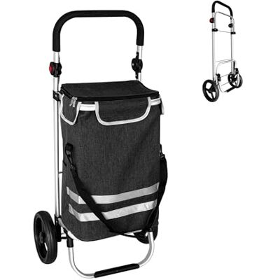 Relaxdays Carrello per la Spesa, 2 Ruote Grandi, Tasca Termica, Borsa Rimovibile, 45 l, Fino a 35 Relaxdays Carrello per la Spesa, 2 Ruote Grandi, Tasca Termica, Borsa Rimovibile, 45 l, Fino a 35