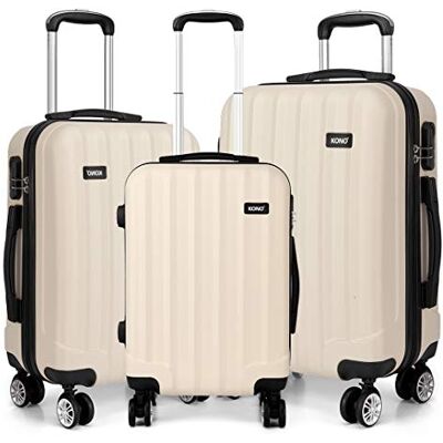 KONO Koffer-Set di carrelli da 3 tlg. Offerta di acquisto con 4 carrelli Zwillingsrollen Koffer mit Schloss PC KONO Koffer-Set di carrelli da 3 tlg. Offerta di acquisto con 4 carrelli Zwillingsrollen Koffer mit Schloss PC