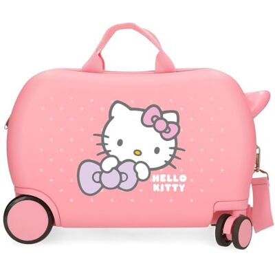 Hello Kitty My Favourite Bow, valigia cabina, valigia per bambini, realizzata in ABS, quattro ruote doppie a rotazione multidirezionale, pratica interna con due scomparti elastici in gomma., Rosa, 31 Hello Kitty My Favourite Bow, valigia cabina, valigia per bambini, realizzata in ABS, quattro ruote doppie a rotazione multidirezionale, pratica interna con due scomparti elastici in gomma., Rosa, 31